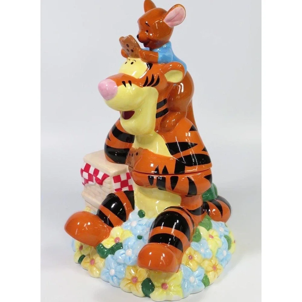 Disney Direct Tigger and Roo Musical Ceramic Cookie Jar Winnie the Pooh Picnic